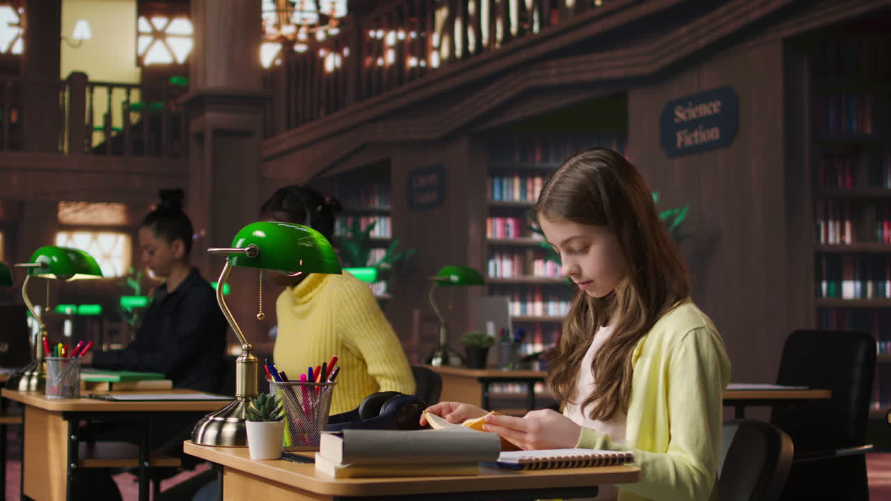 Studenti che studiano in una biblioteca