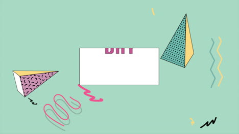 día del padre con formas coloridas en zigzag y triángulos de memphis