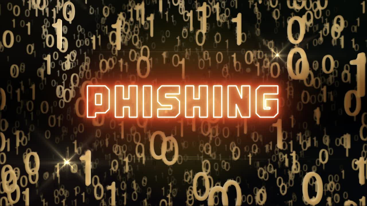 Golden Phishing concept with digital code