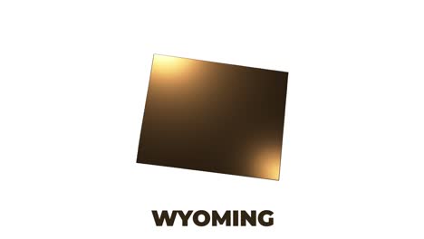 wyoming state of the united states of america. animated 3d gold location marker on the map. easy to use with screen transparency mode on your video.