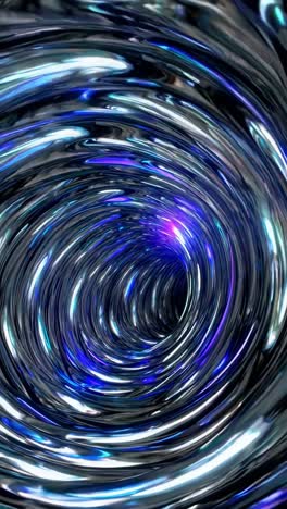 abstract swirling reflective tunnel with dynamic lights