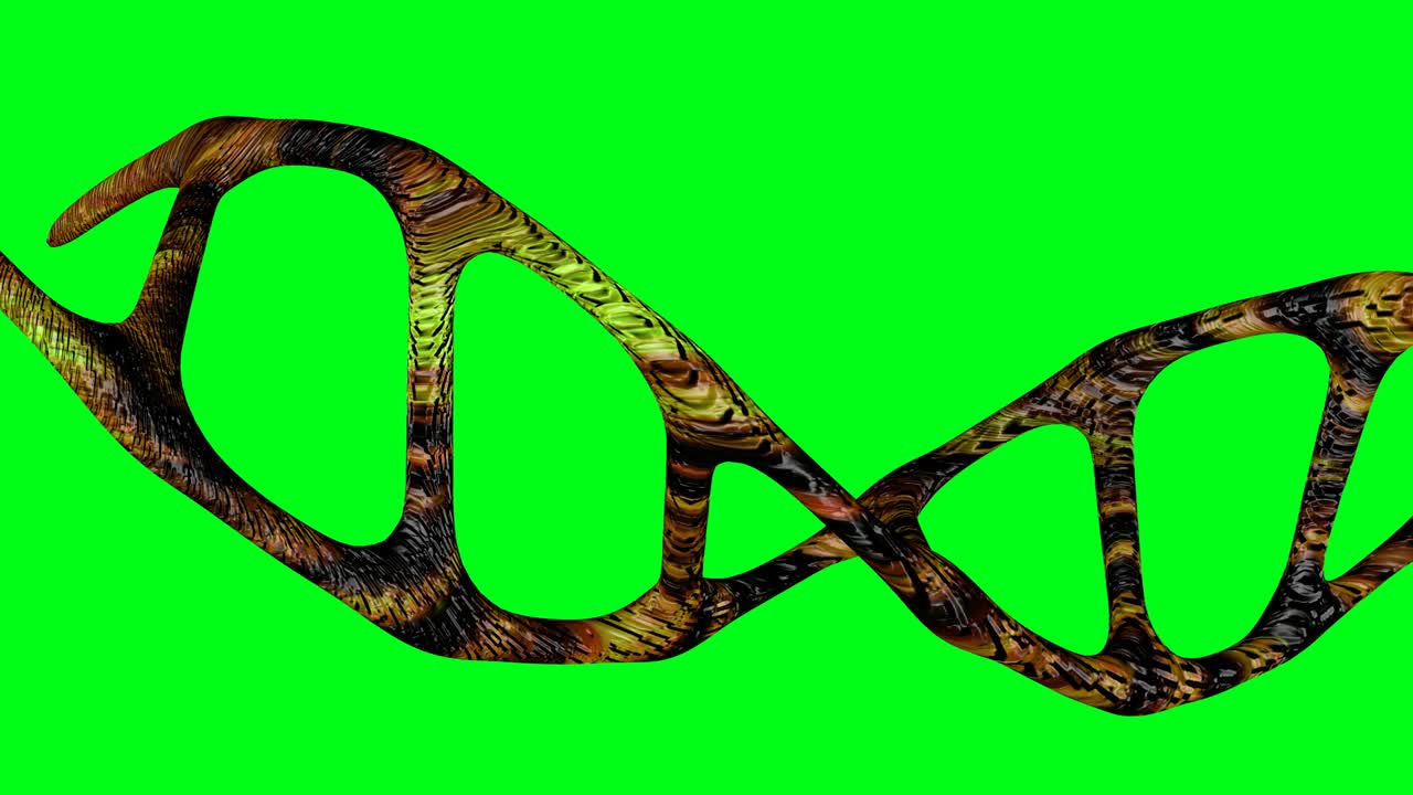 DNA moves on the green screen.