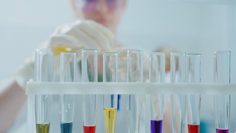 science experiment with test tubes