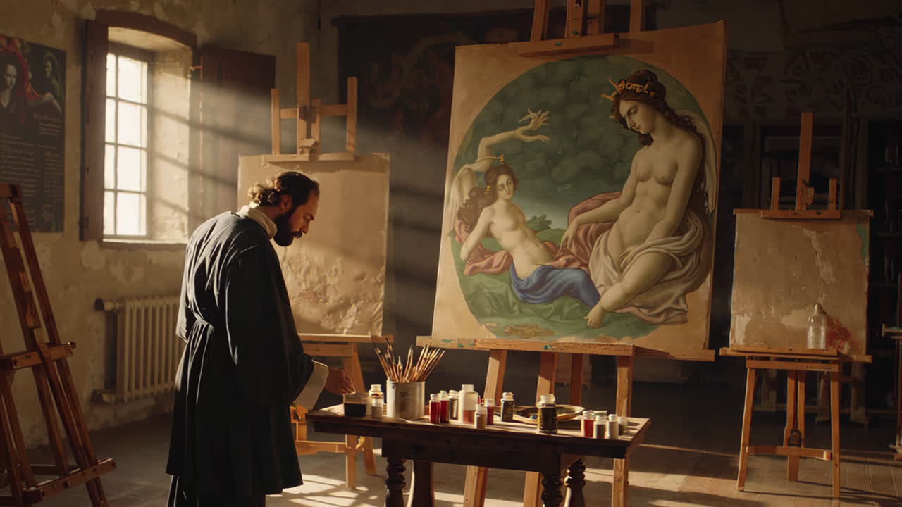 An Artist in His Studio