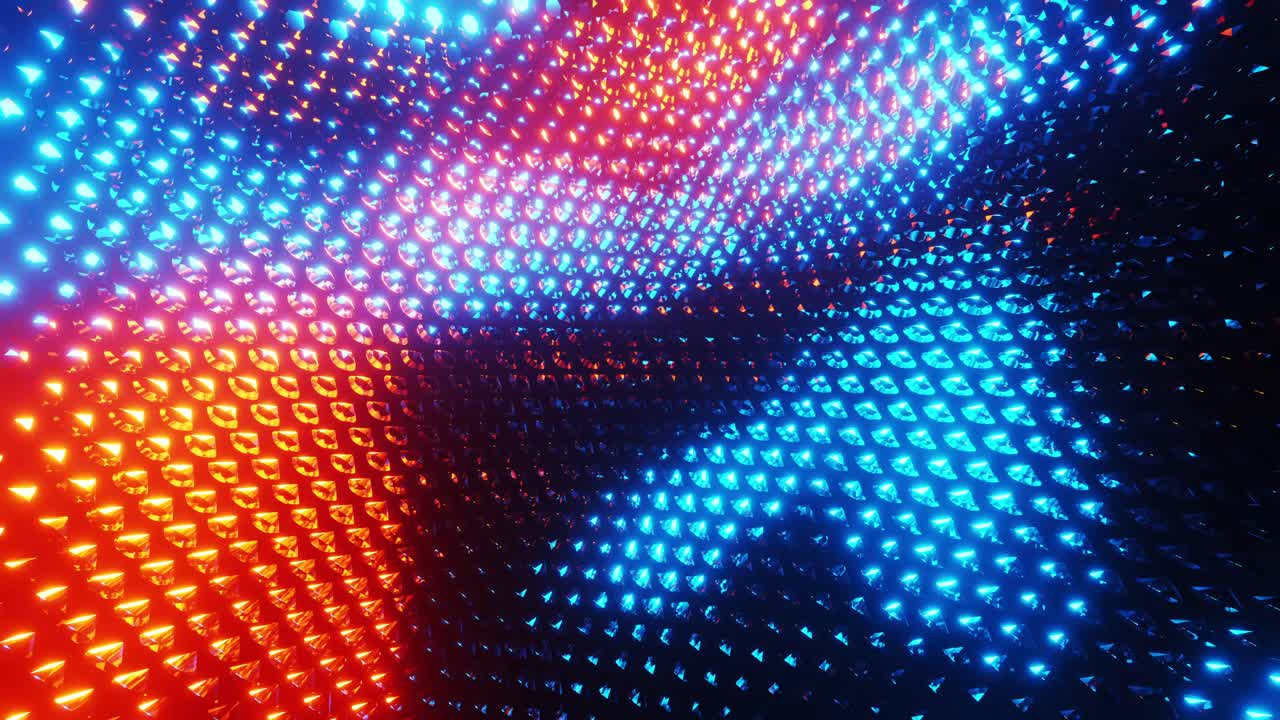 Primo piano di un muro con motivo rosso e blu. Animazione in loop
