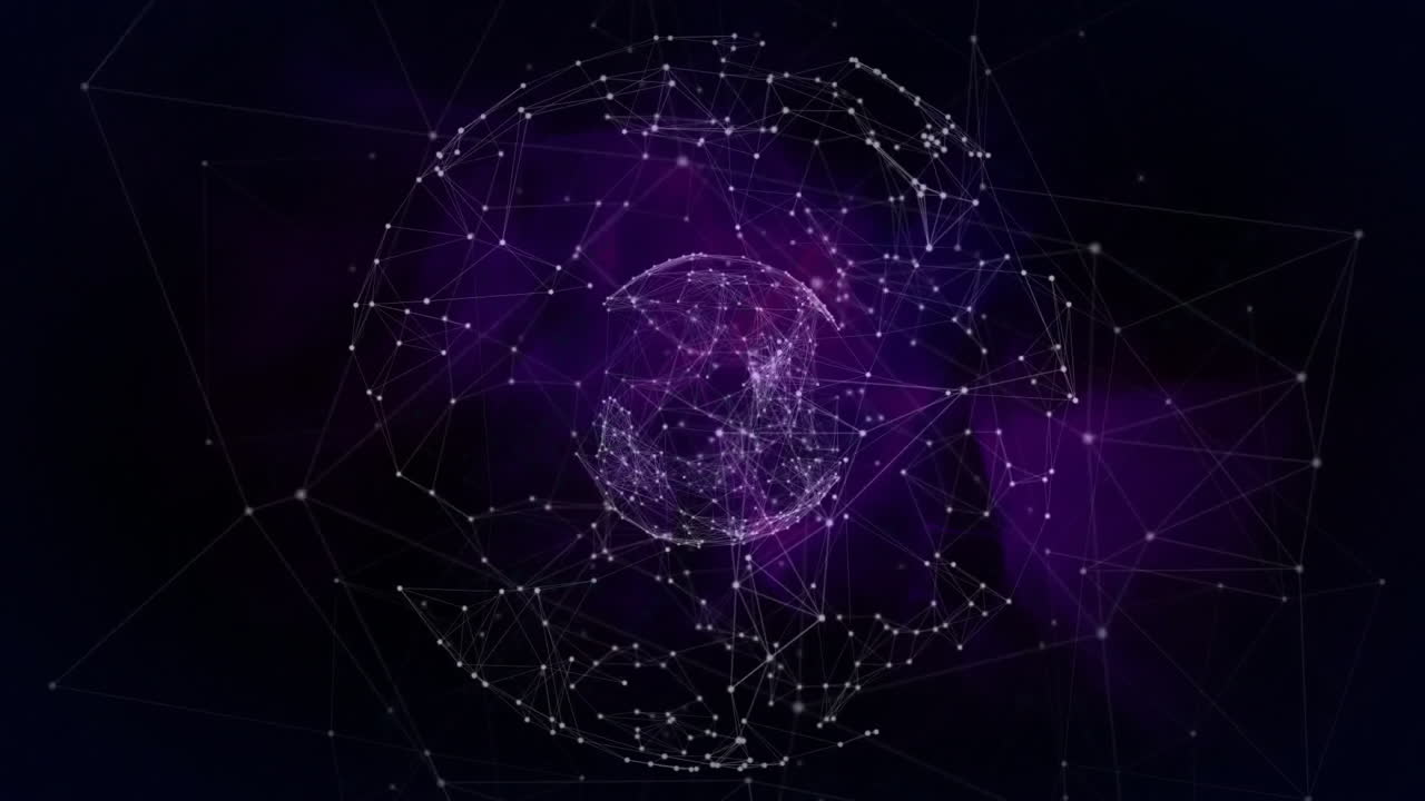 Animation of globe of connections on black background
