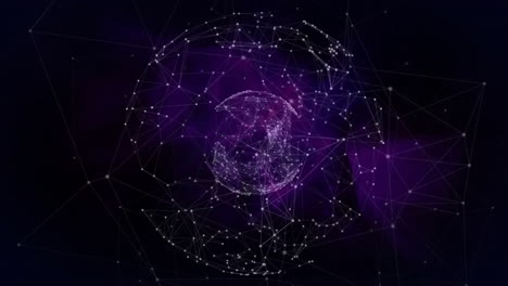 Animation of globe of connections on black background