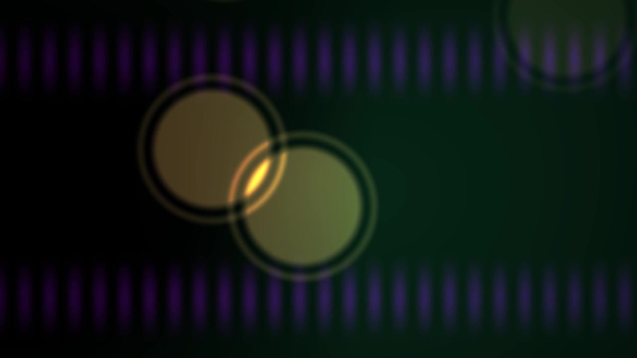 Abstract Digital Background with Pulsing Purple Light Bars and Floating Bokeh Circles
