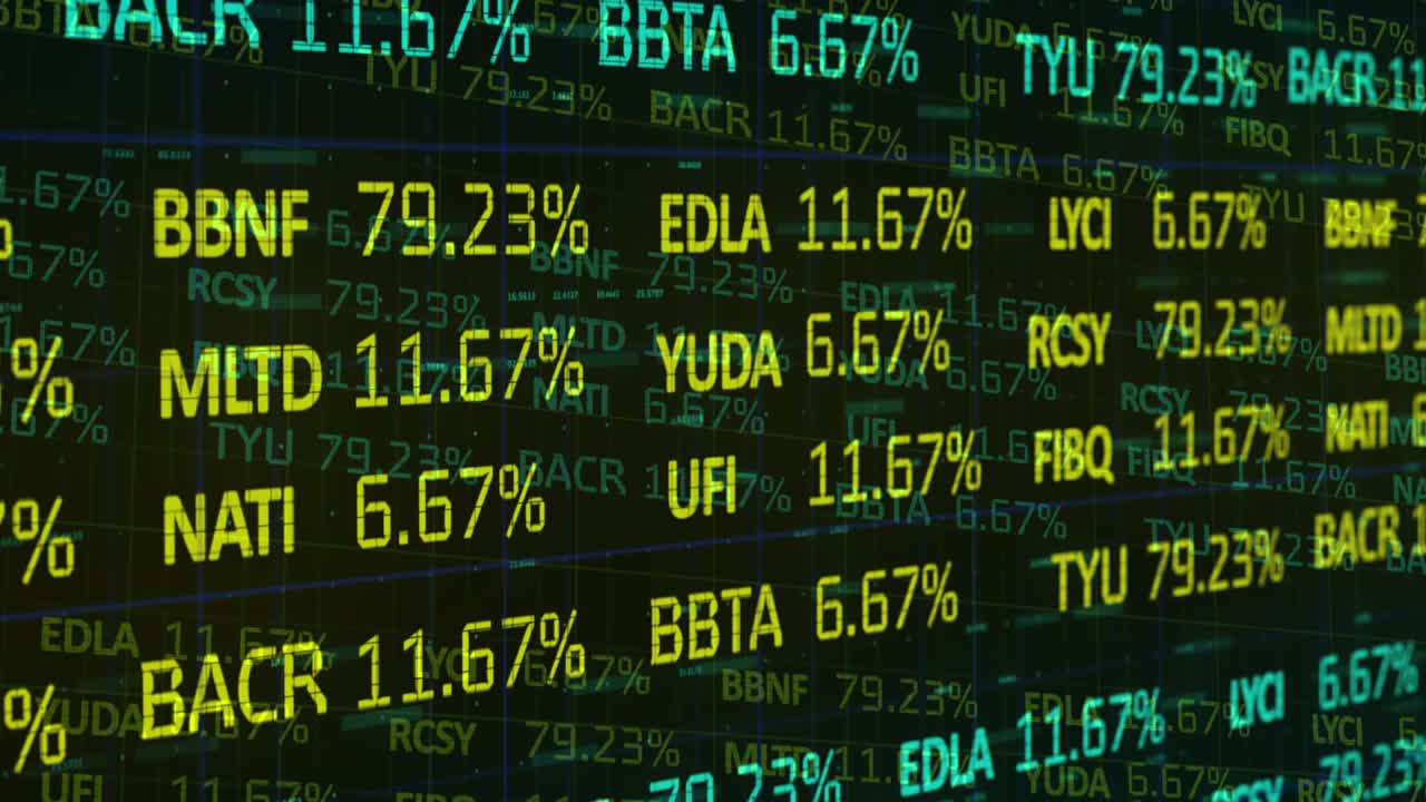 Animazione dell'elaborazione di statistiche e dati finanziari