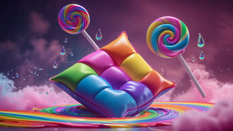 whimsical rainbow candy dreamscape