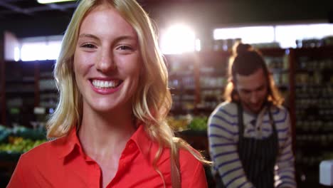 Portrait-of-smiling-woman-in-organic-section