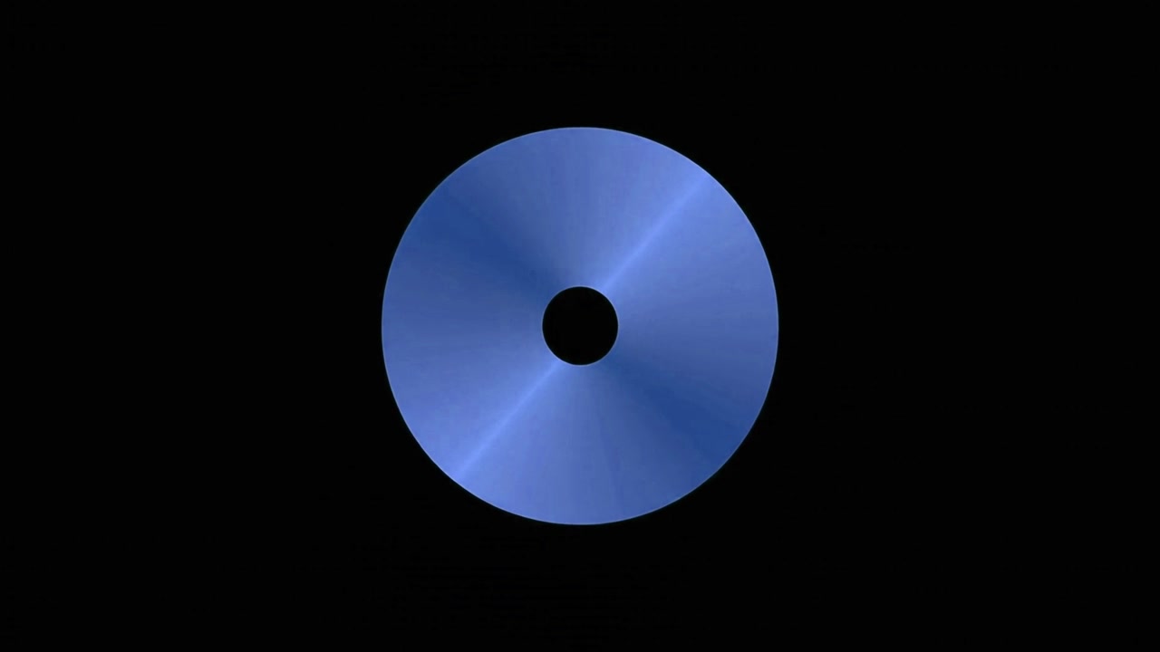 Animated Blue Ring Expanding and Contracting on Black Background