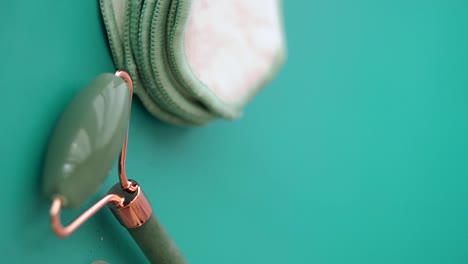 reusable cotton pads and jade roller skincare set