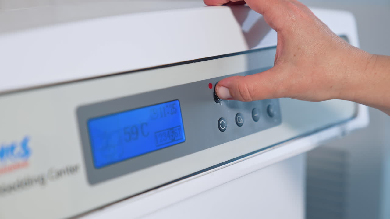 Modern digital fluorograph. X-ray apparatus. Doctor uses medical equipment in clinic. Medicine concept