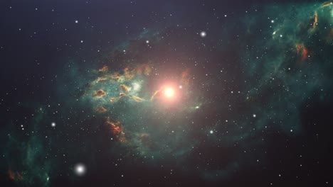 universo 4k, nubes nebulosas y estrellas en el espacio.
