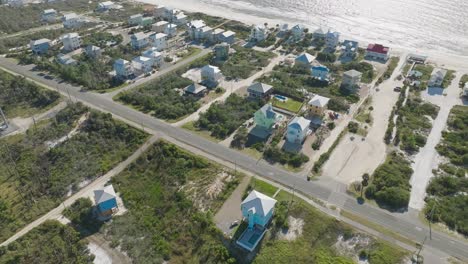 Aerial-of-Beach-at-Cape-San-Blas,-Florida