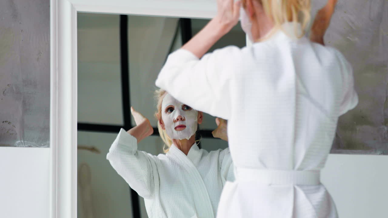 mujer mirándose en el espejo