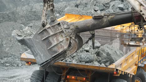 mining truck loading with excavator