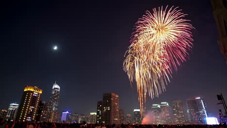 dubai fireworks celebration at night