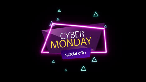 Cyber-Monday-sale-neon-light-glowing-sign-banner-for-promo-video.-Sale-badge.-Special-offer-discount-tags-with-Alpha-Channel.