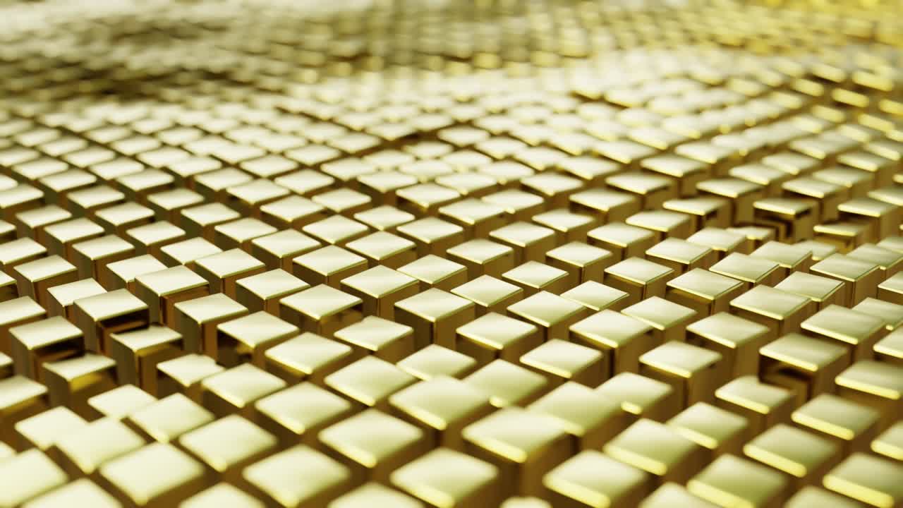 금 큐브의 추상적인 배경.