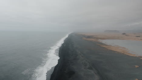 dramatic black sand beach in iceland