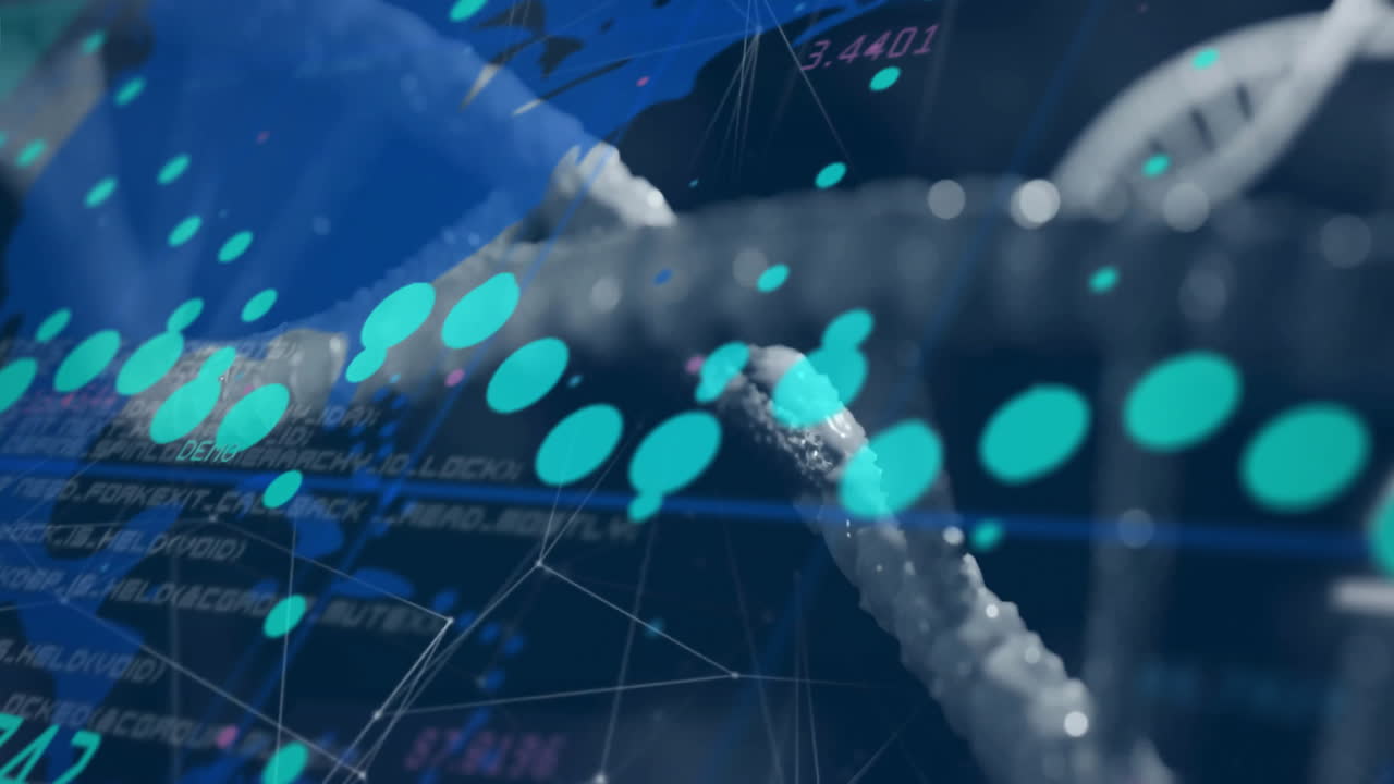 dna 스트랜드와 이진 코딩, 과학 데이터 처리 애니메이션