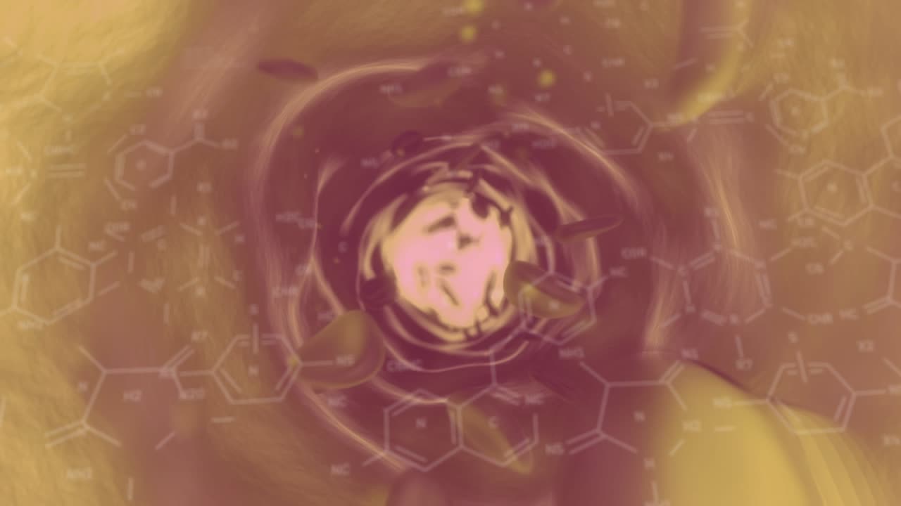 Animazione di formula chimica su cellule