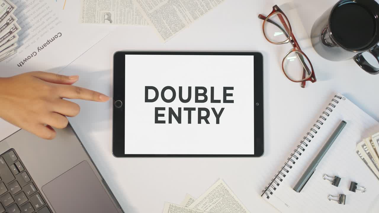 DOUBLE ENTRY DISPLAYING ON A TABLET SCREEN