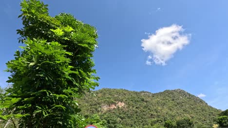 el lapso de tiempo de una nube que se mueve a través de un cielo despejado.