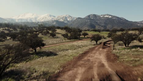 Toma-De-Seguimiento-De-Un-Ciclista-De-Montaña-En-Un-Parque-De-Bicicletas,-Antena-Uhd-4k