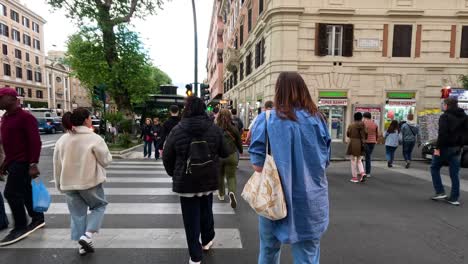 people walking on a bustling street