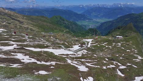 cable cars in operation at kitzsteinhorn, central eastern alps in austria