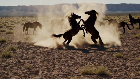 wild horses dusting off