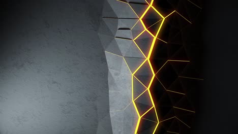 black abstract triangle background with texture and light  3d rendering animation
