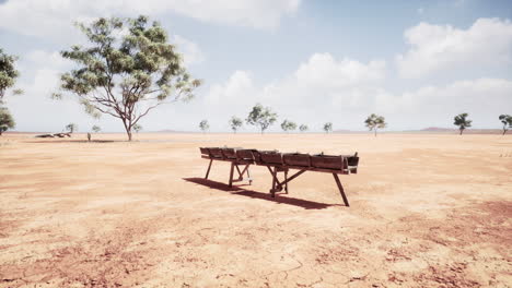 wooden structure in a remote australian outback desert
