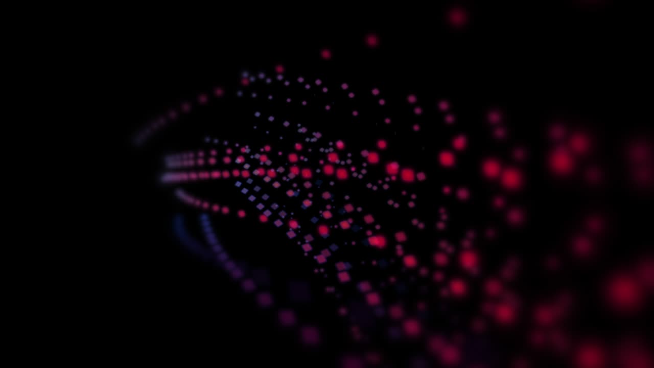 Neon red spiral dots