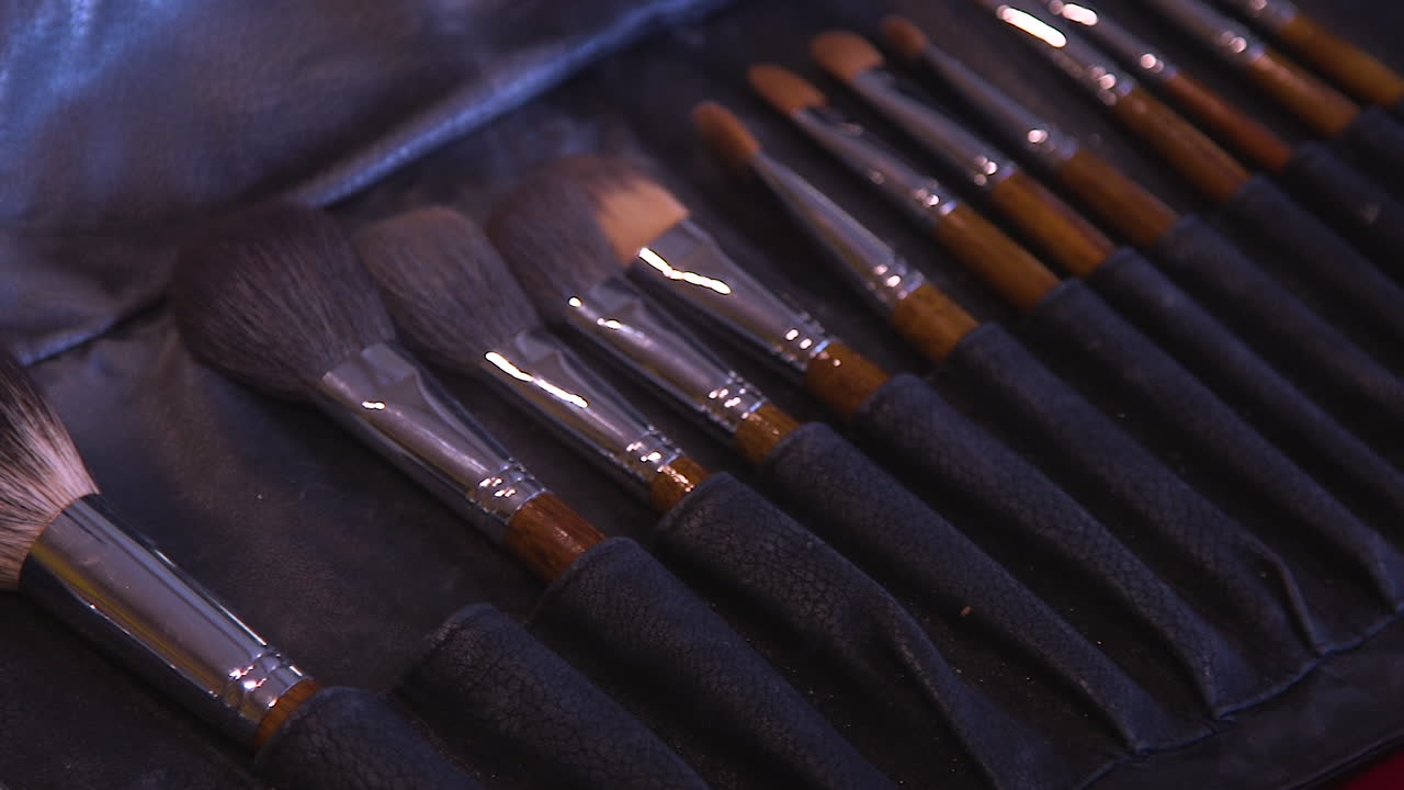 Makeup brushes ready for use