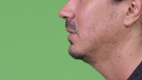 close up shot of man talking