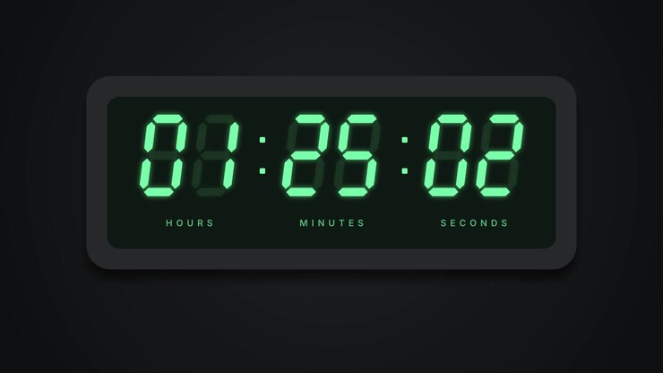 Digital Clock Display Counting Down Time