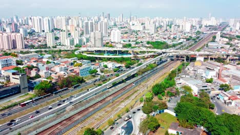 por que o metrô é melhor do que os carros vídeo aéreo incrível cidade paisagem são paulo brasil