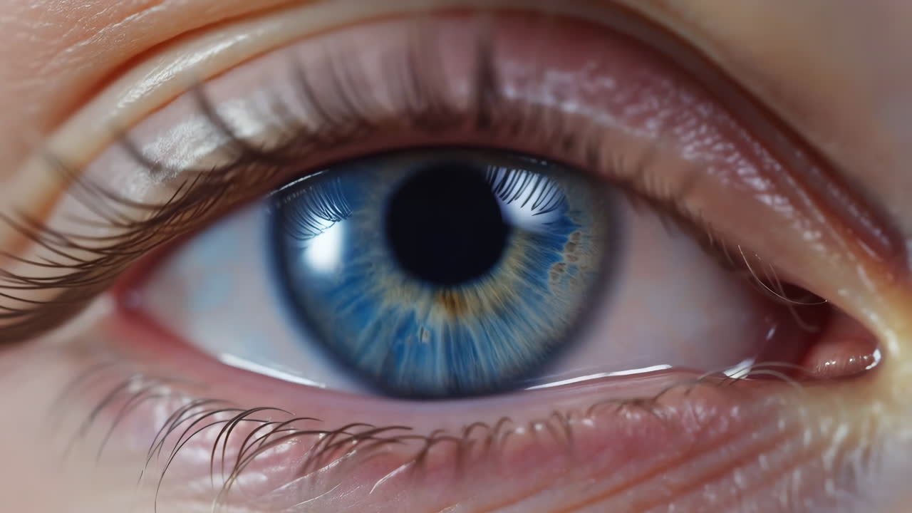 Detailed Close-up of a Blue Human Eye
