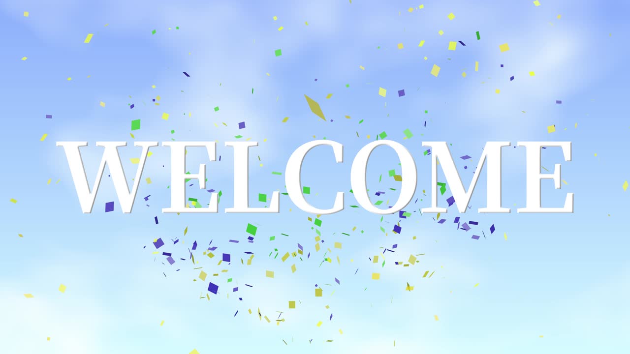 WELCOME message text animation motion graphics