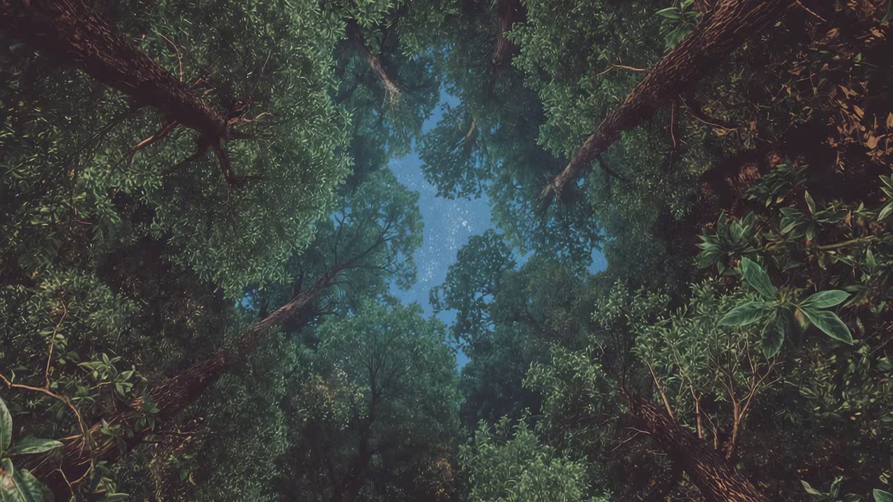 Looking Up Through the Forest Canopy