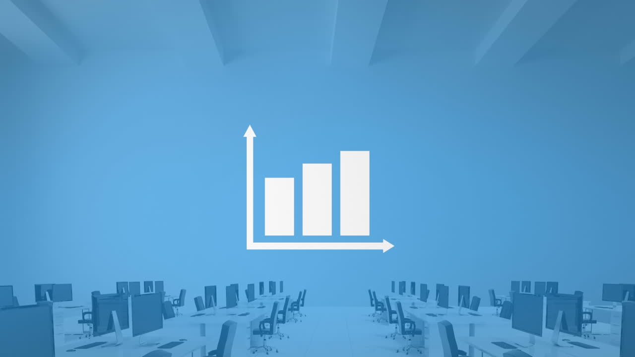 비어있는 사무실에 대한 통계 데이터 처리 애니메이션