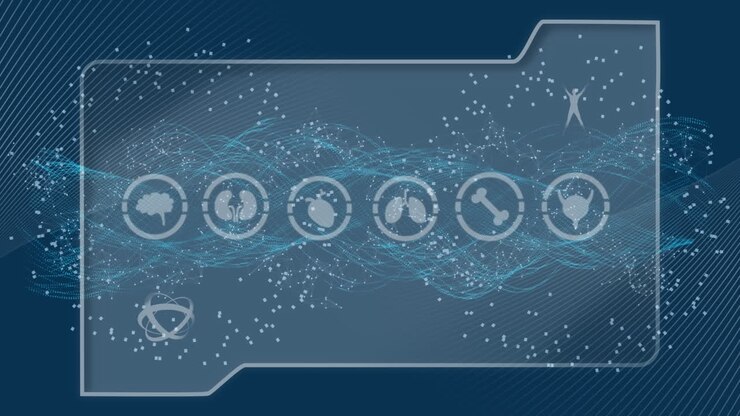 Animation of icons, data processing over network of connections