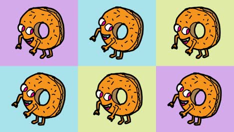 niños dibujando arte pop fondo sin costuras con tema de rosquillas