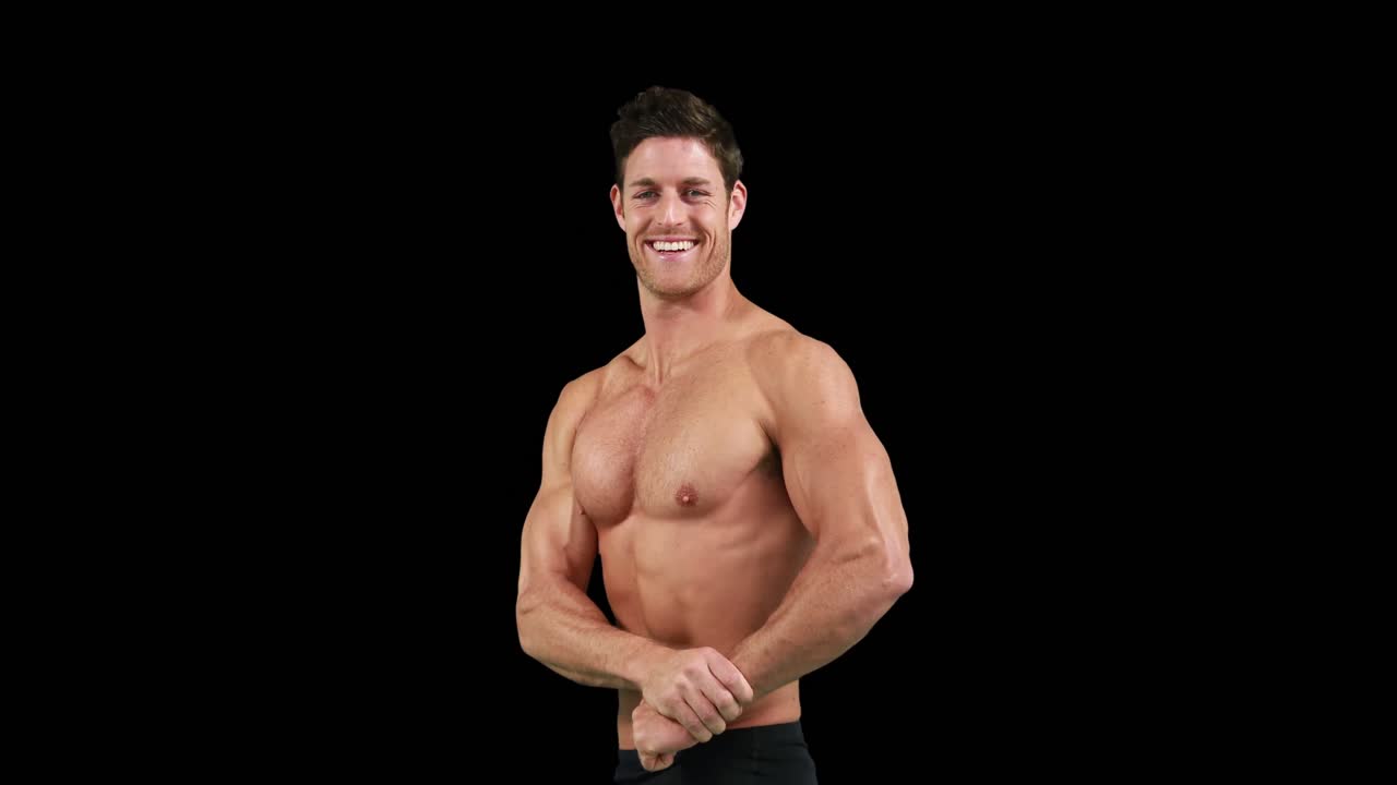 Muscular man posing for camera