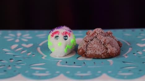 mini sugar skull and mini pan de muerto