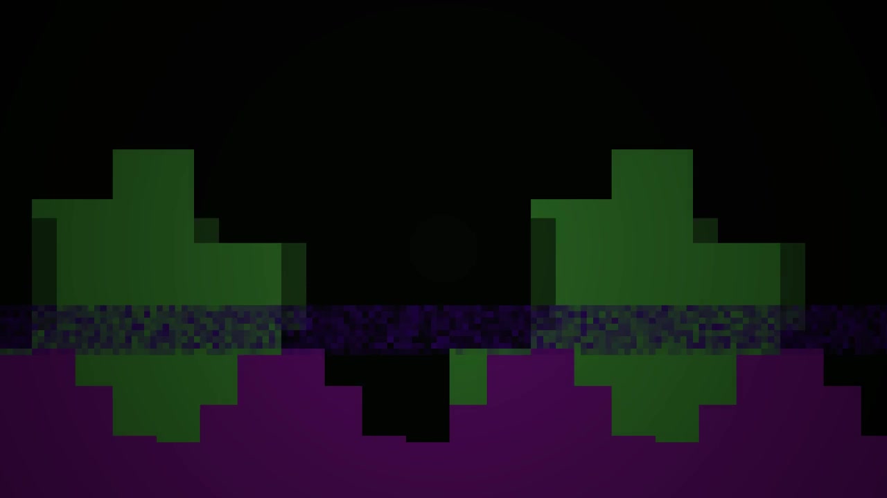 Animasyonlu Pikselli Yeşil ve Mor Glitch Arka Planı